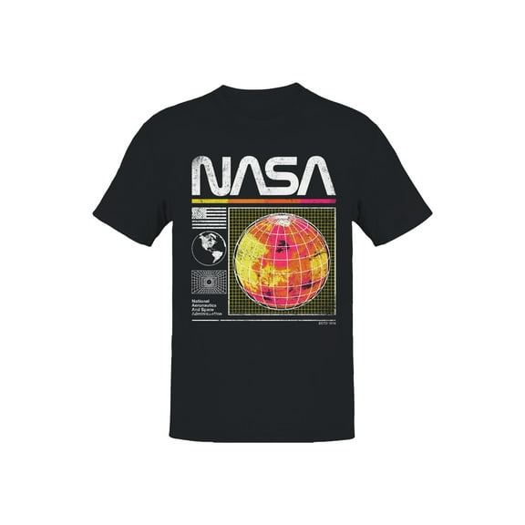 Officially Licensed Nasa Retro Globe Design 1958 Men's T-shirt