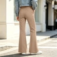 thumbnail image 6 of BXJX Girls Flare Pants Size 10-12, Fashion Side Pockets Zip-Button Fall Kids Casual Trousers Khaki, 6 of 6