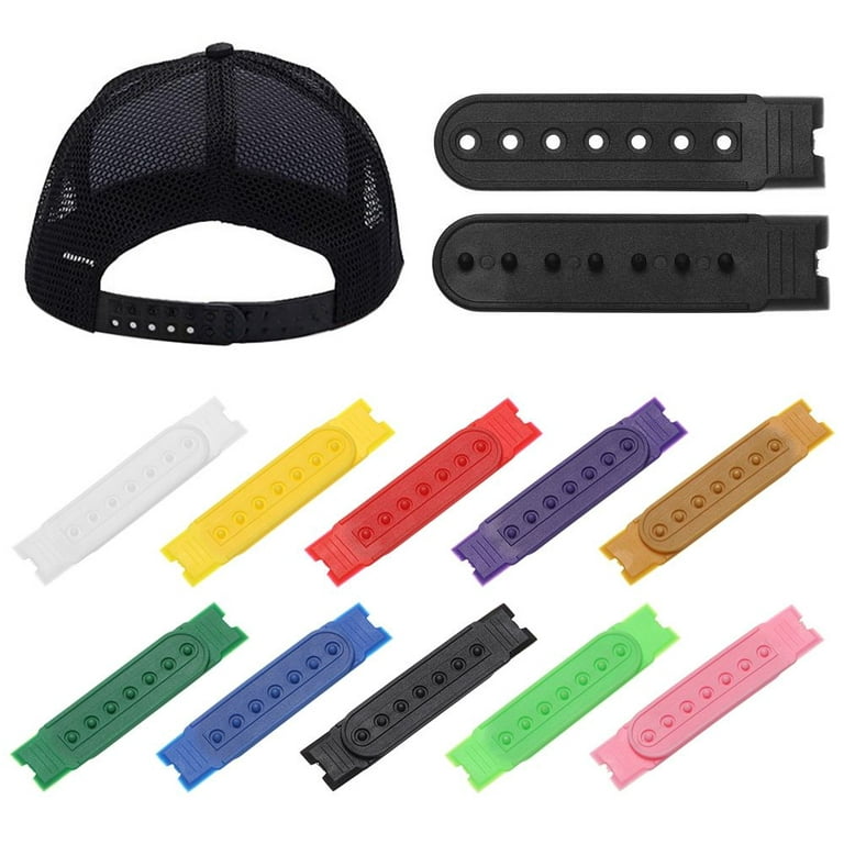 5 Sets POM Material Cowboy Hat Accessories 7 Holes Colorful Strap Snapback  Extender Hats Repair Fasteners Snapback Strap Replacement Straps Buckle  GREEN 
