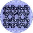 thumbnail image 1 of Ahgly Company Machine Washable Indoor Round Oriental Blue Traditional Area Rugs, 4' Round, 1 of 4