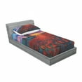 thumbnail image 3 of Ambesonne Colorful Fitted Sheet & Pillow Sham Set, Poppy Flower Garden, Full, Multicolor, 3 of 3
