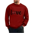 thumbnail image 2 of PNTUTB Fashion Valentine's Day Casual Print Long Sleeves Crew Neck Pullover Loose Comfort Sweatshirts for Men, 2 of 6