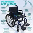 thumbnail image 4 of Silla de Ruedas Todo Terreno | Incluye Bomba de Aire y Kit de Reparación | Soporta 110 Kg, Llanta Trasera Neumática 24” | (Azul), 4 of 10