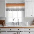 thumbnail image 3 of Orange Gray Valance Curtains for Kitchen/Living Room/Bathroom/Bedroom Window, Rod Pocket Small Topper Half Short Window Curtains Voile Sheer Scarf, Farmhouse Retro Gradient Wooden Grain 42"x18", 3 of 8