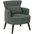 thumbnail image 1 of HOMCOM Fauteuil d'Appoint Rembourré avec Pattes en Bois pour Salon, Gris, 1 of 10