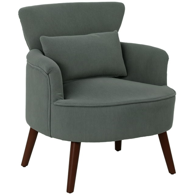 HOMCOM Fauteuil d'Appoint Rembourré avec Pattes en Bois pour Salon, Gris