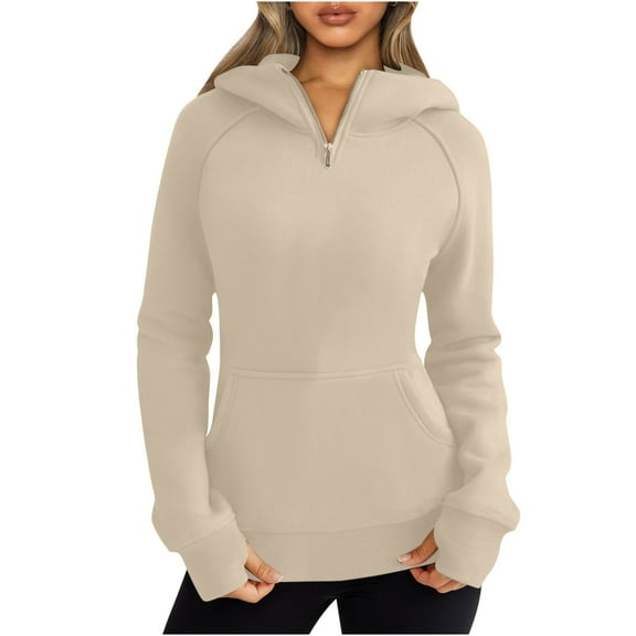 Inleife Womens Zip Up Hoodies Fleece Sweatshirts Fall Outfits Sweaters Winter Clothes with Pockets