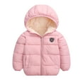 thumbnail image 2 of TQWQT Toddler Infant Kids Baby Boy Girl Bear Hooded Coat Winter Thick Jacket Winter Outwear Pink 12-18 Months, 2 of 6