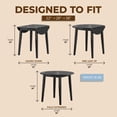 thumbnail image 3 of ROME + OAK Drop Leaf Table with Set of 2 X-Back Chairs, Wooden Dining Set, Black, 3 of 9