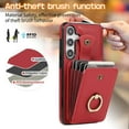 thumbnail image 4 of REQO Phone Case for Samsung Galaxy S24 5G Wallet Cell Cover with Screen Protector and Crossbody Strap Ring Stand RFID Credit Card Holder Kickstand Leather S 24 24S GS24 G5 Women Girls Red, 4 of 8