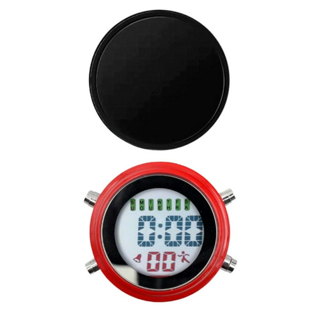 yuksok Réveil Numérique Horloge Numérique Étanche Radio-Pilotée avec Rouge-Noir