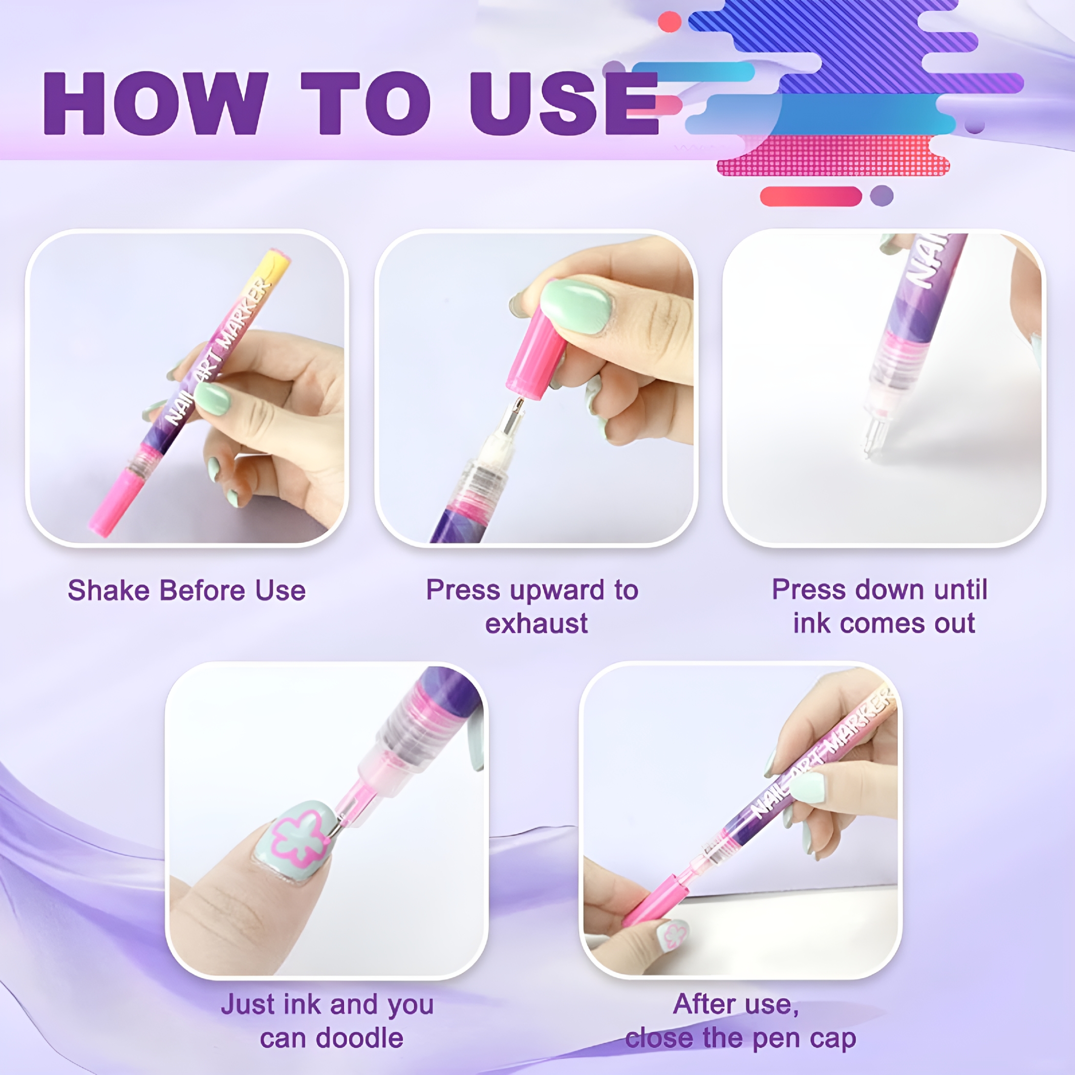 RAGUPEL 12 Color Nail Art Pens,0.5 Mm Nail Polish Pens Set Drawing Painting Point Liner Acrylic Painted Pen Kit,Waterproof And Quick-Drying Nail for Diy Nail Design,Home&Salon Manicure Tools