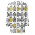 thumbnail image 3 of HAVUITYY Easter Bunny Sweater for Women – Soft 3/4 Sleeve Cotton Pullover with Cute Egg Print, Perfect Spring Going Out Top & Holiday Gift Idea, 3 of 5