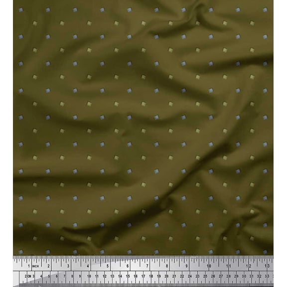 Soimoi Cotton Duck Fabric Square Shirting Fabric Prints by Yard 42 Inch Wide