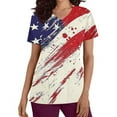 thumbnail image 5 of 4Th of July Scrub Tops,Cadancy 3Xl Summer Nurse Uniforms for Women Plus Size,Mexico Vacation Clothes Sexy Blouses Casual,Blue and White Stripe Shirt V Neck,De Mujer Para Fashion Savings S, 5 of 5