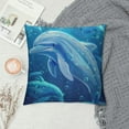 thumbnail image 2 of Shiartex Dolphin Print Throw Pillow Covers Decorative Pillow Cover Square Cushion Cases Soft Cushion Cover Throw Sofa Pillow Case for Home Decor Living Room Bed Couch Car, 2 of 5