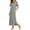 Gray, variant on Women Long Nightdress Sale Short Sleeve V Neck Tunic Maxi Dress Soft Sleep Dress Elegant Pajamas Loungewear Nightdress Cotton Sleepwear Homewear Jumper Dress Long Nightgown with Pockets