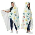 thumbnail image 2 of Wearable Blanket,LightColorful BirdsFootprints Pattern Hooded Wearable Flannel Blanket for Adults & Teens,Winter Poncho Shawl Wrap Cape Cozy Anti-Pill,50"x60", 2 of 5