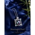 thumbnail image 5 of TANGPOET 925 Sterling Silver Spuare Black Pearl Necklace for Women, 5 of 5
