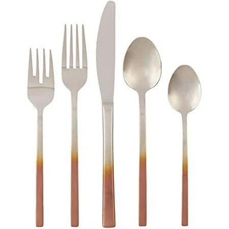 

CAMBRIDGE Copper Ombre Silversmiths Kelvin Satin Mirror 18/8-20 Flatware Set 20 Piece