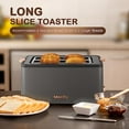 thumbnail image 4 of Mecity 4 Slice Toaster, Long Slot Toaster With Warming Rack, Bagel/Defrost/Reheat Functions,Warming Rack, Crumb Tray, 6 Browning Settings, Extra Wide Long Slots, Stainless Steel, 1300W,Grey, 4 of 4