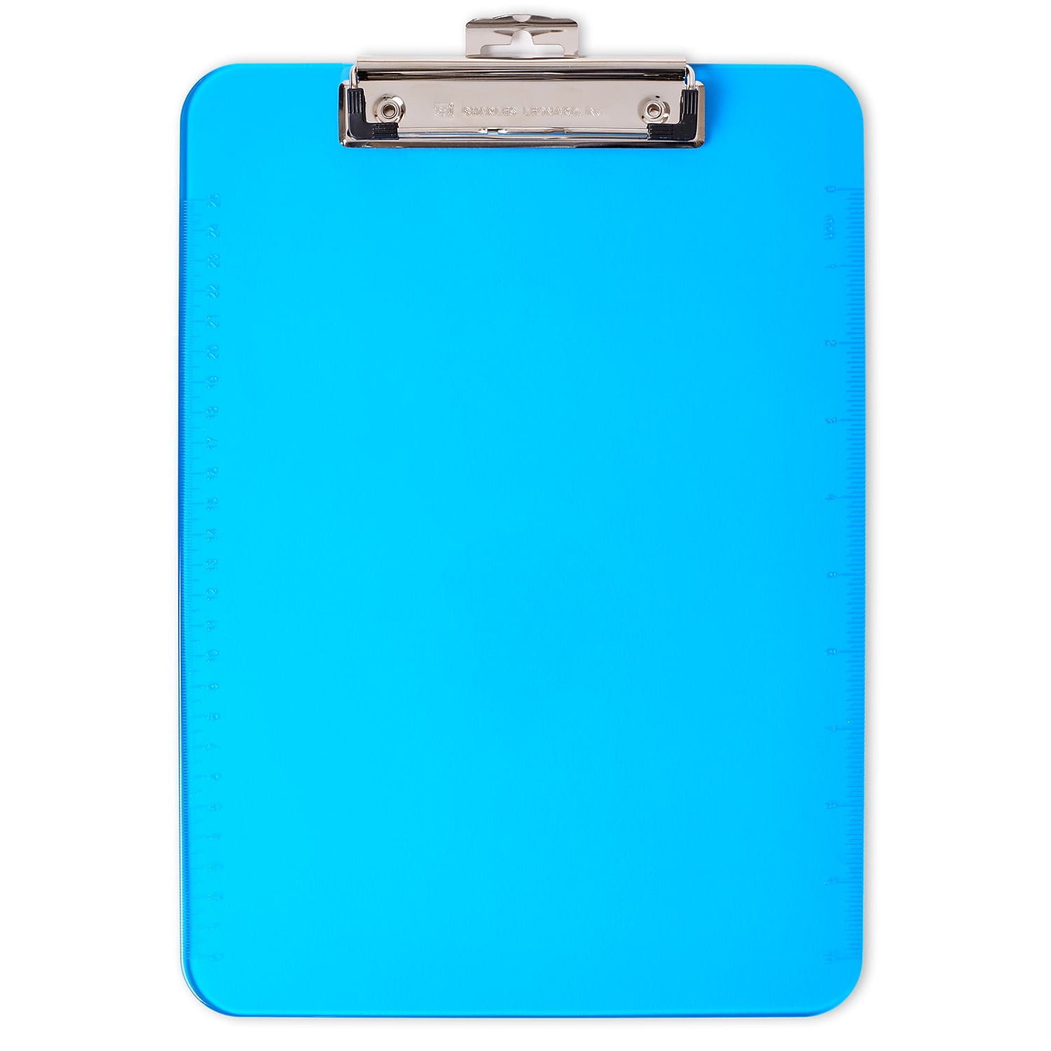 Charles Leonard Plastic Clipboard, Letter, Neon Blue, 6 Count
