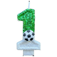 thumbnail image 2 of Football Candles Number 0-9 Green Sparkles Birthday Creatives Soccer Candle for Boy Party Cake Top Decoration, 2 of 5