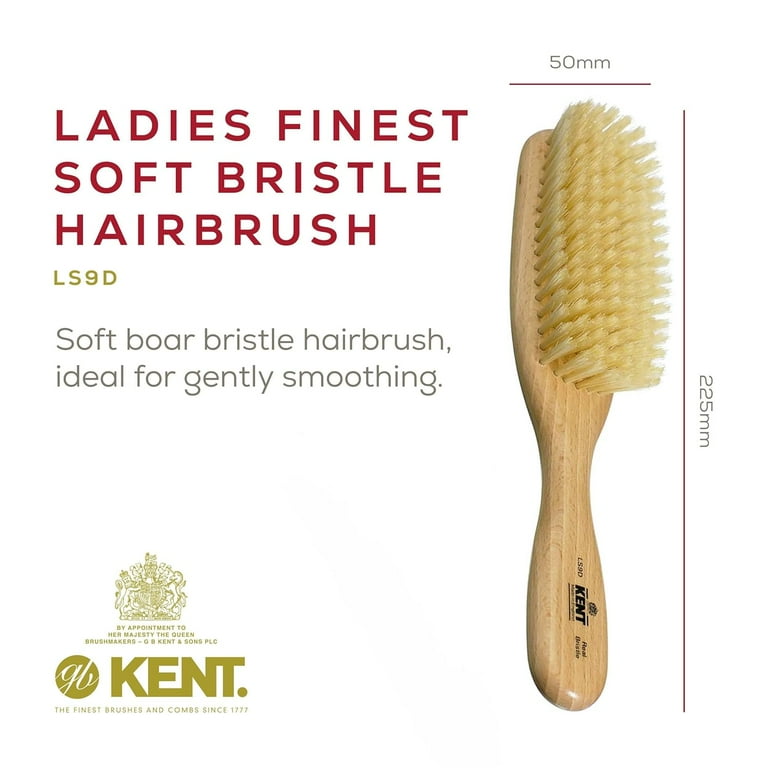 Kent LS9D Satinwood Hair Brush – Boar Bristle Brush