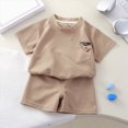 thumbnail image 5 of Toddler Kids Baby Boy Summer Clothes Sets 6 12 18 24 Months 2T 3T 4T 5T 6T Solid Print Short Sleeve Tops Solid Shorts Outfits Kaprioy Baby Boy Clothes, 5 of 5