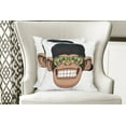 thumbnail image 4 of Ambesonne Funny Throw Pillow Cover 2 Pack, Hipster Monkey Glasses, 24", Brown Black White, 4 of 6