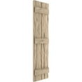 thumbnail image 3 of Ekena Millwork 11"W x 84"H Rustic Two Board Joined Board-n-Batten Riverwood Faux Wood Shutters (Per Pair), Primed Tan, 3 of 11