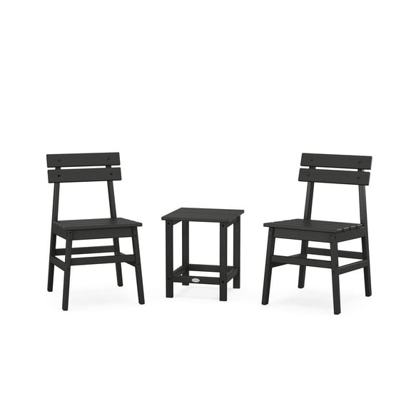POLYWOOD® Modern Studio Plaza Chair 3-Piece Seating Set in Black