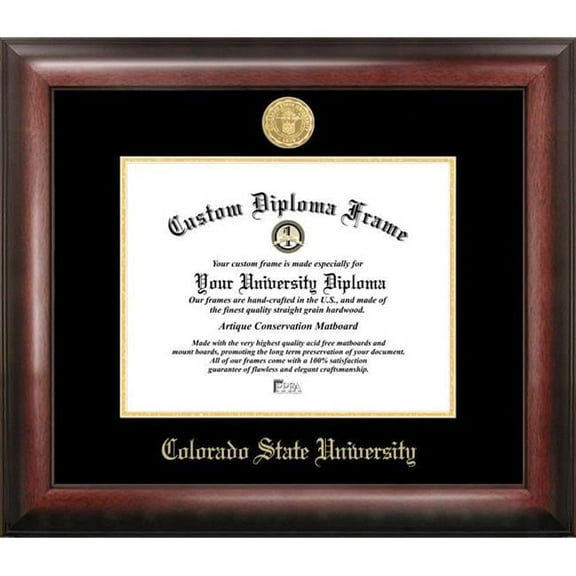 Campus Images CO999GED-1185 11 x 8.5 in. Colorado State University Gold Embossed Diploma Frame - Satin Mahogany