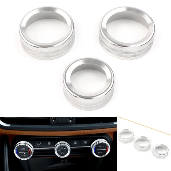 BFY For Alfa Romeo Stelvio Giulia Car Interior Central Control Air Condition Switch Knob Ring AC Cover Trim 2017 2018 2019 2020