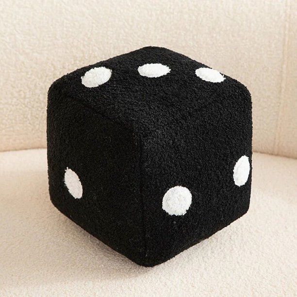 Cojín de felpa con forma de cubo cúbico para decoración del hogar