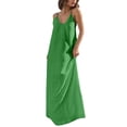 thumbnail image 2 of Gamivast Maxi Dresses for Women Spaghetti Strap V-Neck Solid Long Dress Loose Fit Flowy Beach Dress Cotton Feel Summer Vacation Casual Daily Wear, 2 of 6