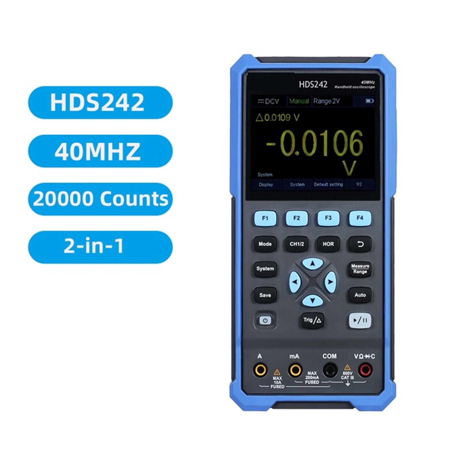3 in 1 Digital Oscilloscope Multimeter Waveform Generator 100MHz 500MSa/s 20000 Counts ,Professional Designed