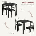 thumbnail image 3 of 3-Piece Kitchen Table Chair Set, Indoor Modern Dinette Set for 2, Square Dinner Table Set with 2 Upholstered Chairs for Dinette, Breakfast Small Space, 3 of 7