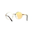 thumbnail image 4 of SA106 Victorian Medieval Engraving Metal Round Circle Flat Lens Eye Glasses Gold, 4 of 4
