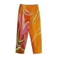 thumbnail image 5 of Junzan Orange Flower Psychedelic Women'S Pajama Pants Drawstring Comfy Sleep Bottoms With Pockets, 5 of 9