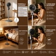 thumbnail image 6 of Standing Fan for Bedroom, 2026 Upgraded Whole Room Air Circulator, 90ft Airflow, 30dB Quiet DC Motor Cooling Device, 90° Oscillating Pedestal with Remote, 3 Speeds, USB, Adjustable Height for Home, 6 of 16