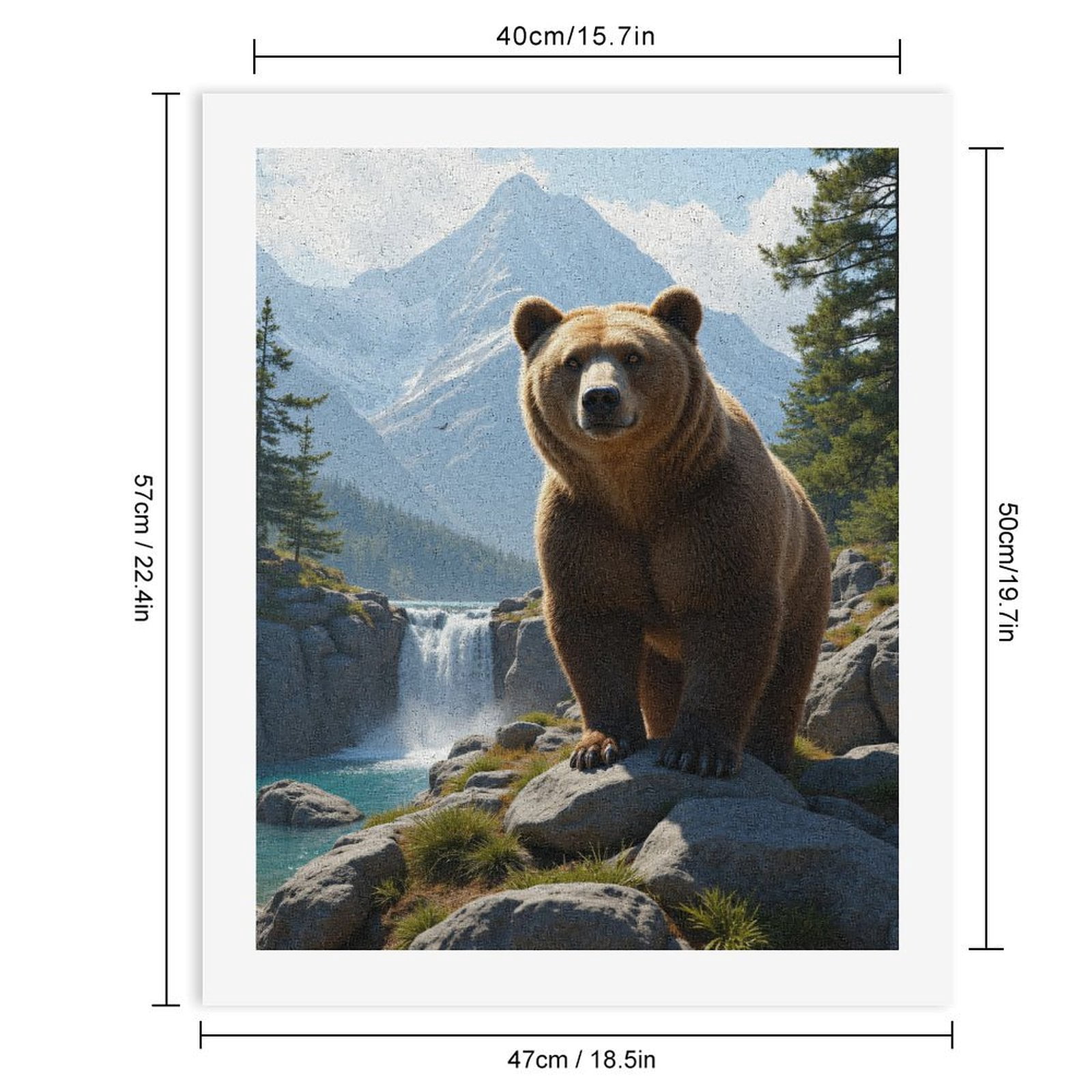 Paint By Numbers Kit for Adults Beginner - DIY Bear In Mountain Paradise Canvas Painting Kits for Adults, Frameless Paint By Number for Adults for Home Wall Decor 16x20 Inch