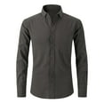 thumbnail image 2 of Christmas! Ohufall Mens Shirts,Long Sleeve Shirts for Men,Casual Buttons Solid With Pocket Turndown Long Sleeve Breathable Shirt Blouse, 2 of 3