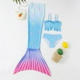 thumbnail image 2 of Magical Mermaid Tail & Bikini Set for Little Girls 2-12 Years, Shiny Scale Princess Swimwear for Beach Pool Party Photos, 2 of 5