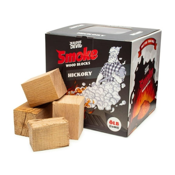 Jealous Devil SMOKE Blocks (Hickory), Wood Chunks for BBQ and Smoking - 8lb