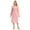 Pink, variant on Women's Polka Dot Nightgown Button Long Sleeve Sleepwear Loose Crew Neck Pajama Dress