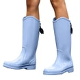 thumbnail image 2 of FRSASU Women's Knee‑High Waterproof Rain Boots Tassel Decor Matte Tall Boots Non‑Slip Sole for Rainy Days & Daily Wear Blue, 2 of 8