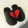 thumbnail image 2 of Wovix Couple Matching Shoes Cartoon Slippers for Womens Mens Cute Cozy Plush Warm -on House Shoes for Indoor and Outdoor Love Heart Slippers Black 39, 2 of 7