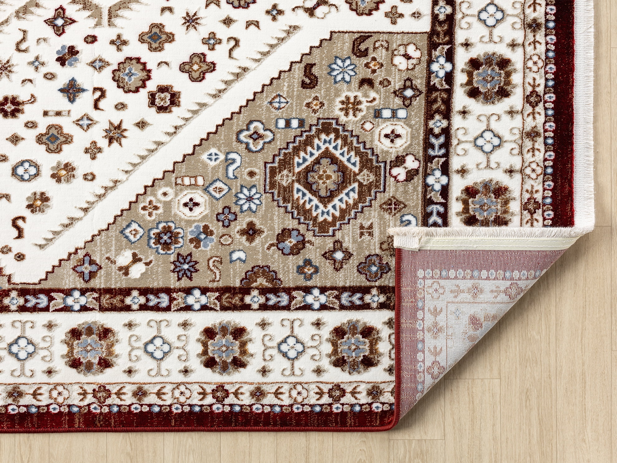 United Weavers Riviera Belva Accent Rug, Border Pattern, Burgundy, 1'10" X 3'