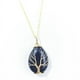 thumbnail image 1 of Zhuge Collar con colgante de árbol de la vida, adornos de collar para hombres y mujeres hechos a mano, collar con colgante de gota de agua de árbol de la vida envuelto en oro (azul oscuro), 1 of 5